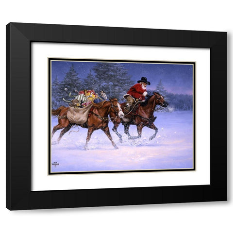 Christmas Rush Black Modern Wood Framed Art Print with Double Matting by Sorenson, Jack
