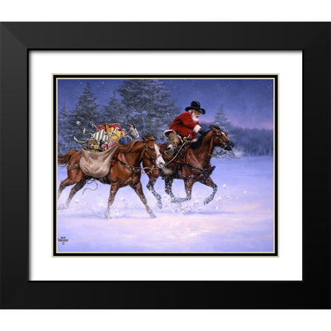 Christmas Rush Black Modern Wood Framed Art Print with Double Matting by Sorenson, Jack