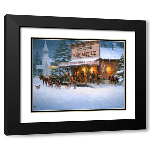 Christmas Wishes Black Modern Wood Framed Art Print with Double Matting by Sorenson, Jack