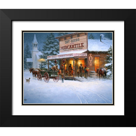 Christmas Wishes Black Modern Wood Framed Art Print with Double Matting by Sorenson, Jack
