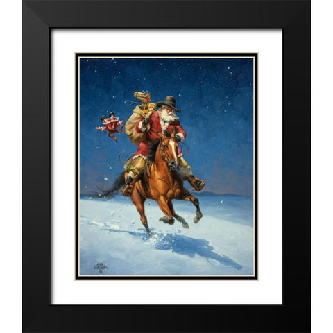 Midnight Rider Black Modern Wood Framed Art Print with Double Matting by Sorenson, Jack