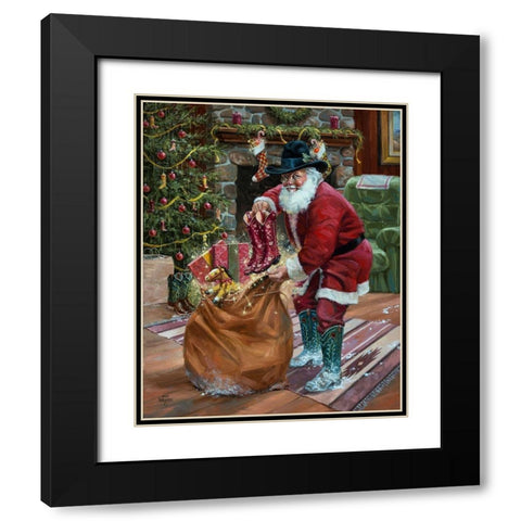 New Boots for Christmas Black Modern Wood Framed Art Print with Double Matting by Sorenson, Jack
