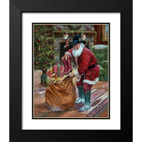 New Boots for Christmas Black Modern Wood Framed Art Print with Double Matting by Sorenson, Jack