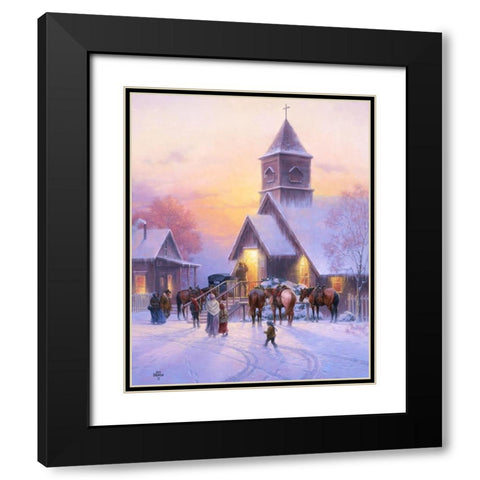 Sunday Service Black Modern Wood Framed Art Print with Double Matting by Sorenson, Jack