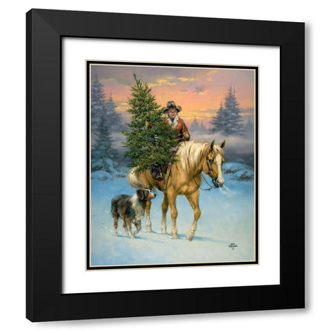 The Family Tree Black Modern Wood Framed Art Print with Double Matting by Sorenson, Jack