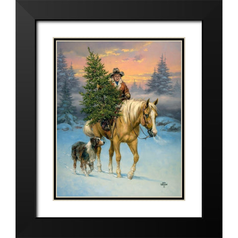 The Family Tree Black Modern Wood Framed Art Print with Double Matting by Sorenson, Jack