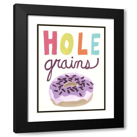 Happy Donuts I Black Modern Wood Framed Art Print with Double Matting by Vess, June Erica