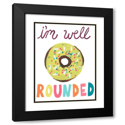 Happy Donuts II Black Modern Wood Framed Art Print with Double Matting by Vess, June Erica