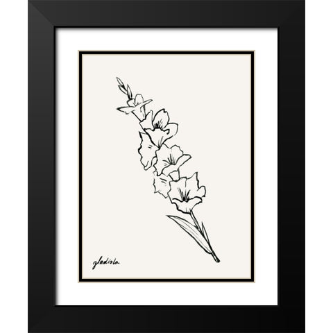 Gladiola Sketch I Black Modern Wood Framed Art Print with Double Matting by Popp, Grace