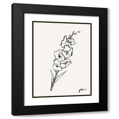 Gladiola Sketch II Black Modern Wood Framed Art Print with Double Matting by Popp, Grace