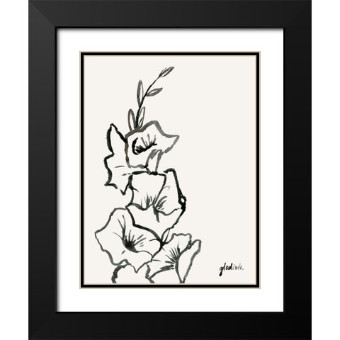 Gladiola Sketch III Black Modern Wood Framed Art Print with Double Matting by Popp, Grace