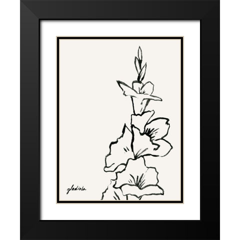 Gladiola Sketch IV Black Modern Wood Framed Art Print with Double Matting by Popp, Grace