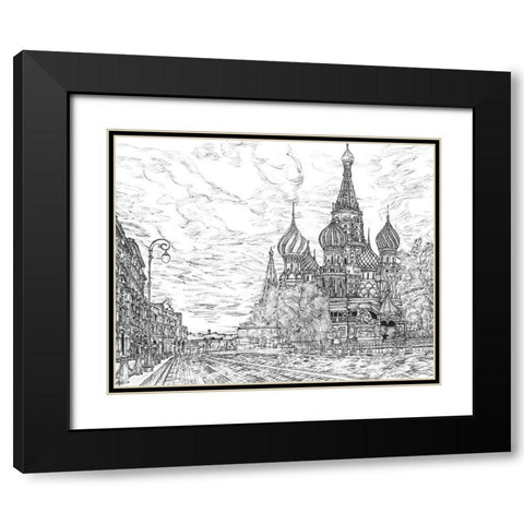 Russia in Black and White I Black Modern Wood Framed Art Print with Double Matting by Wang, Melissa