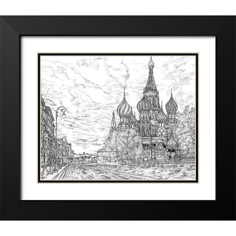 Russia in Black and White I Black Modern Wood Framed Art Print with Double Matting by Wang, Melissa