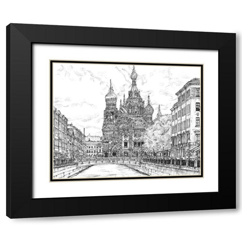 Russia in Black and White II Black Modern Wood Framed Art Print with Double Matting by Wang, Melissa