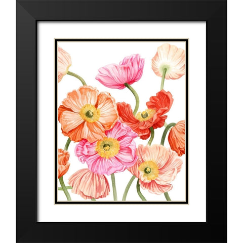 Bright Poppies II Black Modern Wood Framed Art Print with Double Matting by Popp, Grace
