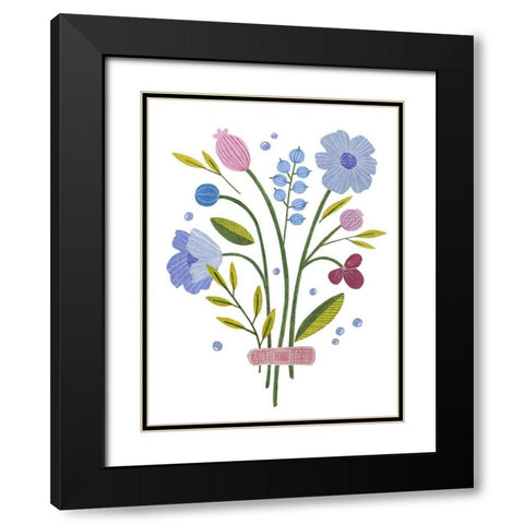Blooming Again II Black Modern Wood Framed Art Print with Double Matting by Wang, Melissa