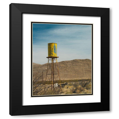 Yellow Water Tower I Black Modern Wood Framed Art Print with Double Matting by Quintero, Sonja