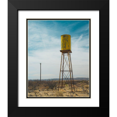 Yellow Water Tower II Black Modern Wood Framed Art Print with Double Matting by Quintero, Sonja
