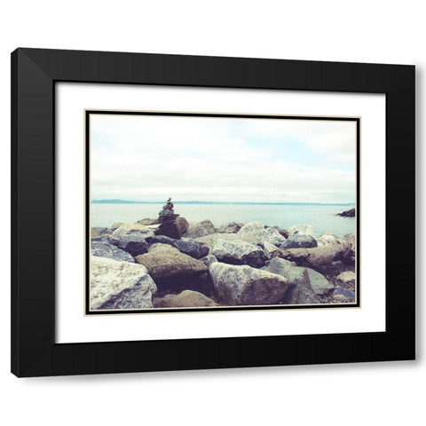 Bay Rocks IV Black Modern Wood Framed Art Print with Double Matting by Quintero, Sonja