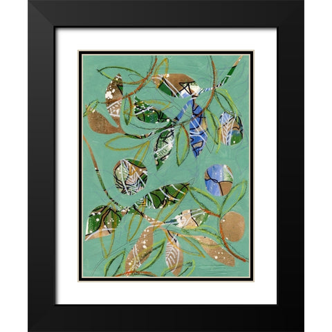 Nature on Sage I Black Modern Wood Framed Art Print with Double Matting by Moore, Regina
