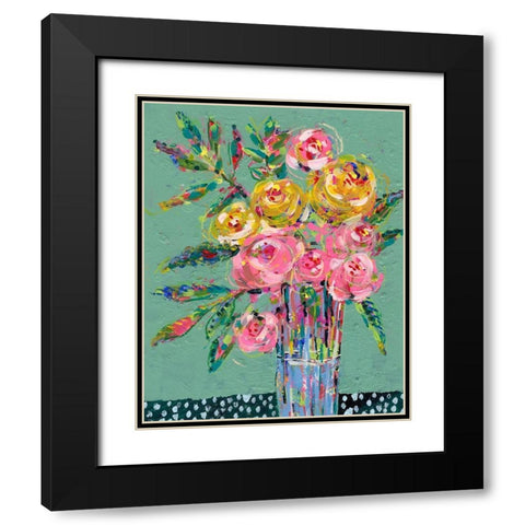 Bright Colored Bouquet II Black Modern Wood Framed Art Print with Double Matting by Moore, Regina