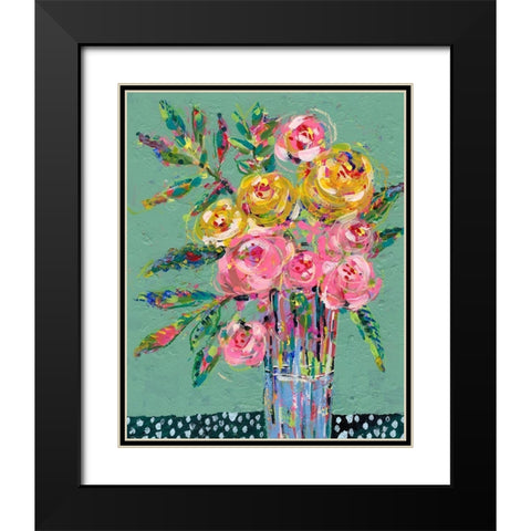 Bright Colored Bouquet II Black Modern Wood Framed Art Print with Double Matting by Moore, Regina