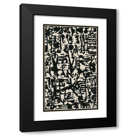 Graphic Mod Abstract I Black Modern Wood Framed Art Print with Double Matting by Baxter Mill Archive