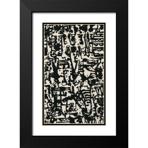 Graphic Mod Abstract I Black Modern Wood Framed Art Print with Double Matting by Baxter Mill Archive