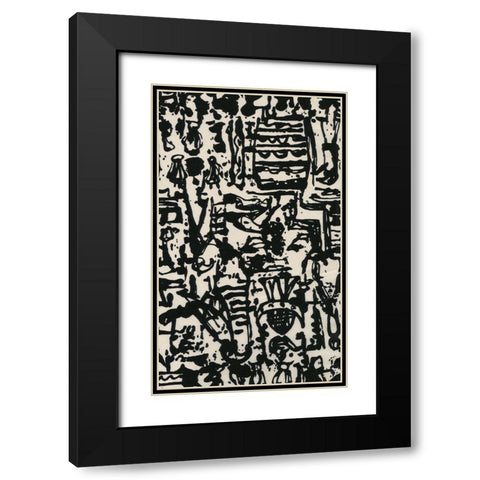 Graphic Mod Abstract II Black Modern Wood Framed Art Print with Double Matting by Baxter Mill Archive