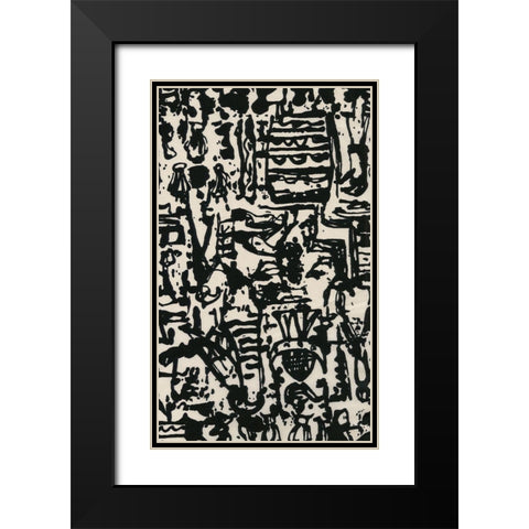 Graphic Mod Abstract II Black Modern Wood Framed Art Print with Double Matting by Baxter Mill Archive