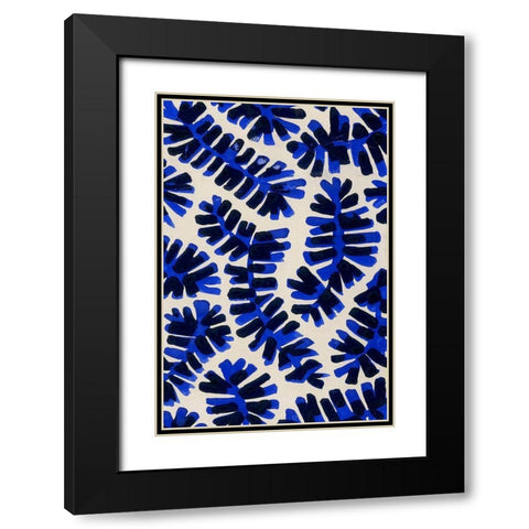 Modern Leaf Motif II Black Modern Wood Framed Art Print with Double Matting by Baxter Mill Archive