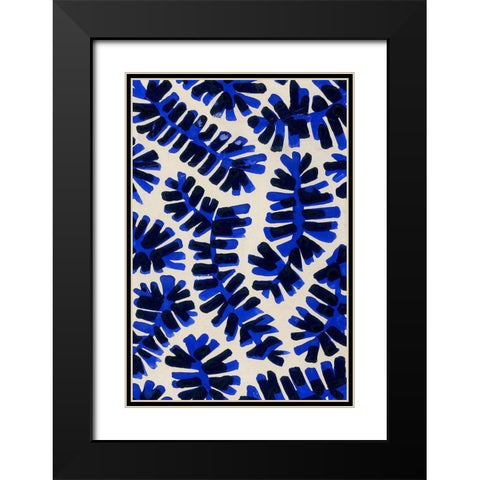 Modern Leaf Motif II Black Modern Wood Framed Art Print with Double Matting by Baxter Mill Archive