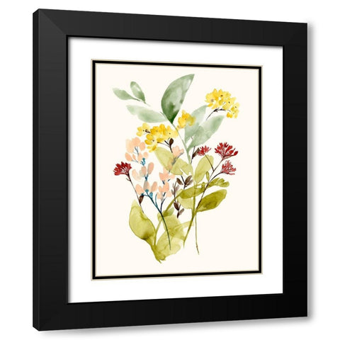 Spring Sprigs I Black Modern Wood Framed Art Print with Double Matting by Goldberger, Jennifer