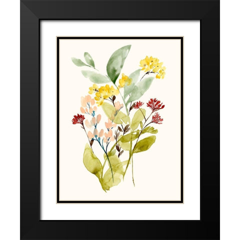 Spring Sprigs I Black Modern Wood Framed Art Print with Double Matting by Goldberger, Jennifer