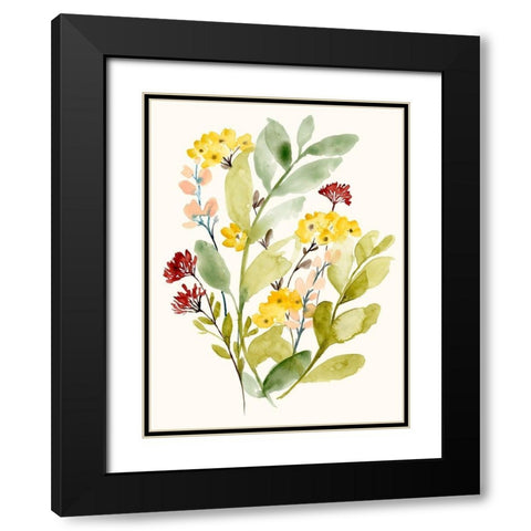 Spring Sprigs II Black Modern Wood Framed Art Print with Double Matting by Goldberger, Jennifer