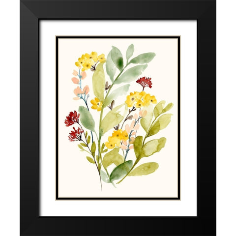 Spring Sprigs II Black Modern Wood Framed Art Print with Double Matting by Goldberger, Jennifer