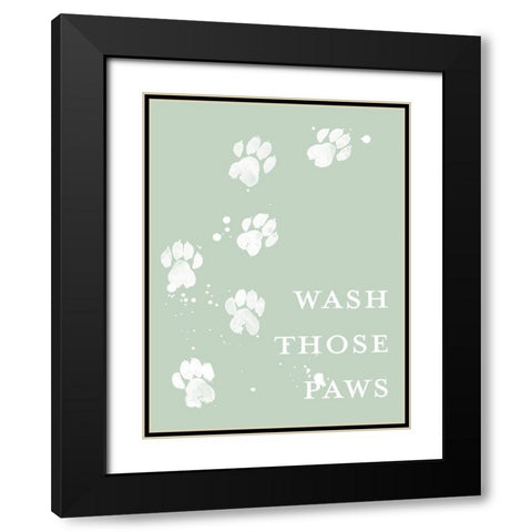 Wash Your Paws III Black Modern Wood Framed Art Print with Double Matting by Popp, Grace