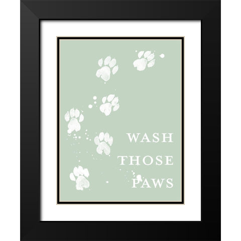 Wash Your Paws III Black Modern Wood Framed Art Print with Double Matting by Popp, Grace