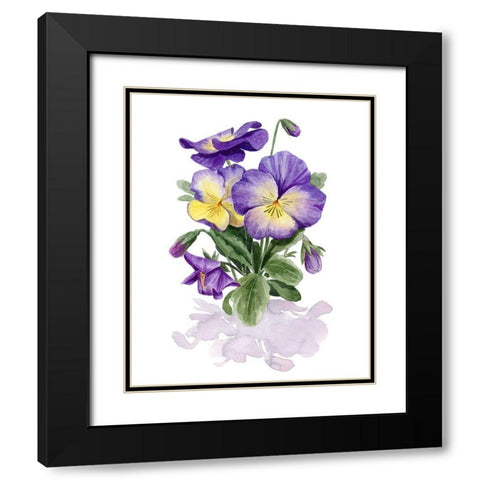 Viola Pansies II Black Modern Wood Framed Art Print with Double Matting by Popp, Grace