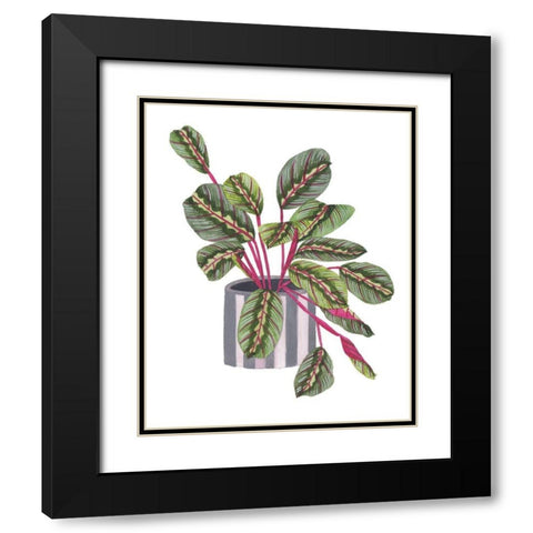 Prayer Plant I Black Modern Wood Framed Art Print with Double Matting by Wang, Melissa