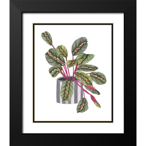 Prayer Plant I Black Modern Wood Framed Art Print with Double Matting by Wang, Melissa