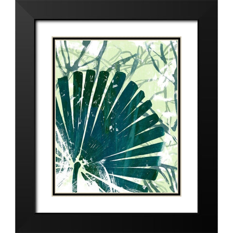 Palm Pastiche II Black Modern Wood Framed Art Print with Double Matting by Vess, June Erica