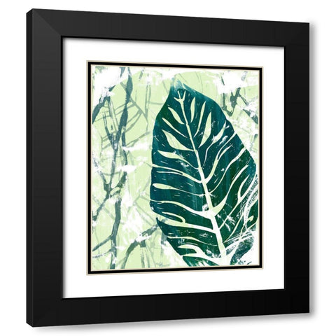 Palm Pastiche III Black Modern Wood Framed Art Print with Double Matting by Vess, June Erica
