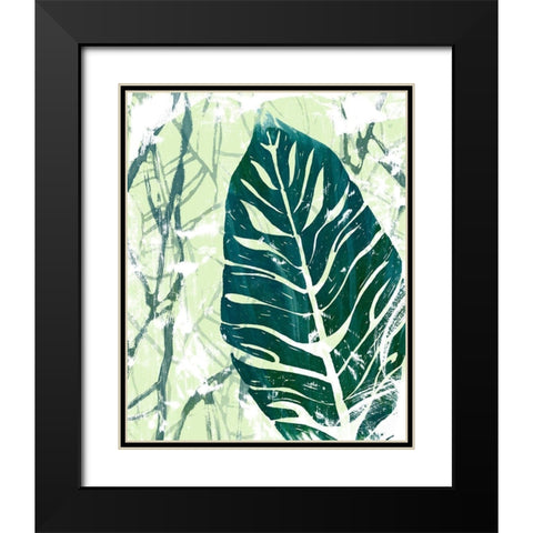 Palm Pastiche III Black Modern Wood Framed Art Print with Double Matting by Vess, June Erica