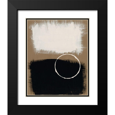 Neutral Rings II Black Modern Wood Framed Art Print with Double Matting by Moore, Regina