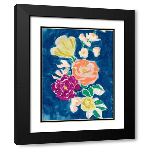 Paintbox Floral I Black Modern Wood Framed Art Print with Double Matting by Vess, June Erica