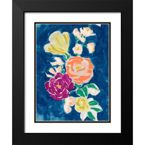 Paintbox Floral I Black Modern Wood Framed Art Print with Double Matting by Vess, June Erica