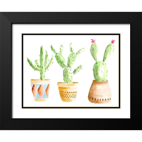 Patterned Pots I Black Modern Wood Framed Art Print with Double Matting by Moore, Regina