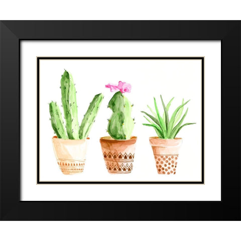 Patterned Pots II Black Modern Wood Framed Art Print with Double Matting by Moore, Regina